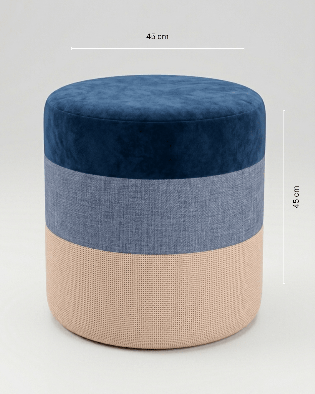 Trio-Blend Pouf Chair – Blues