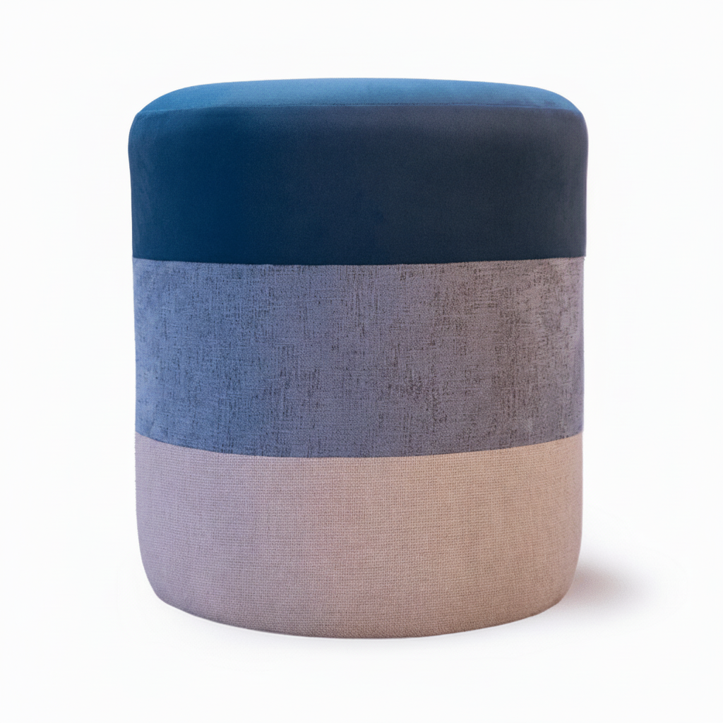 Trio-Blend Pouf Chair – Blues