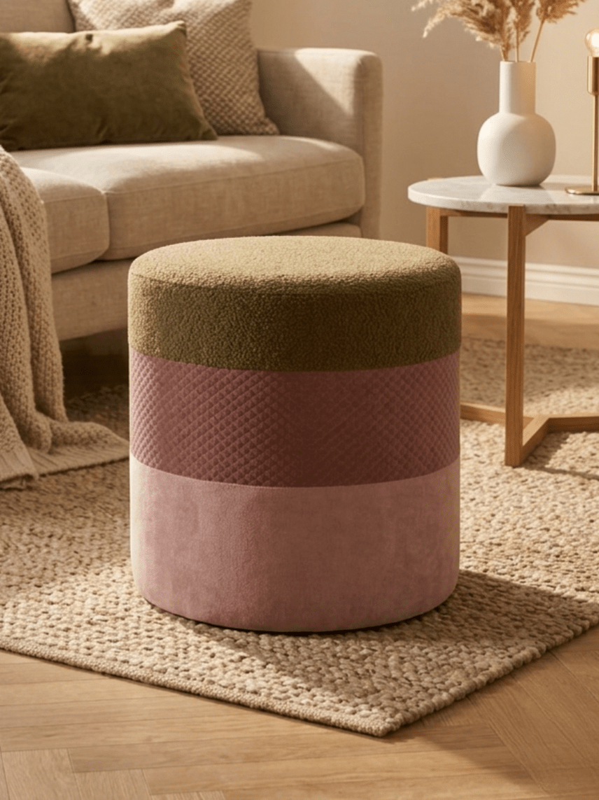 Trio-Blend Pouf Chair – Olive
